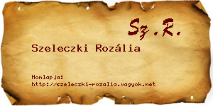 Szeleczki Rozália névjegykártya